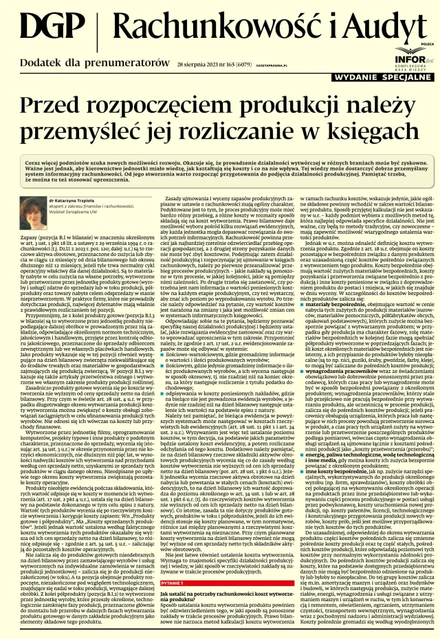 RACHUNKOWOŚĆ I AUDYT - WYDANIE SPECJALNE