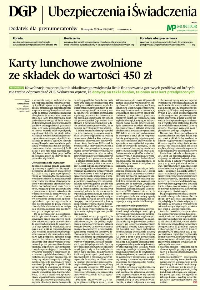 UBEZPIECZENIA I ŚWIADCZENIA