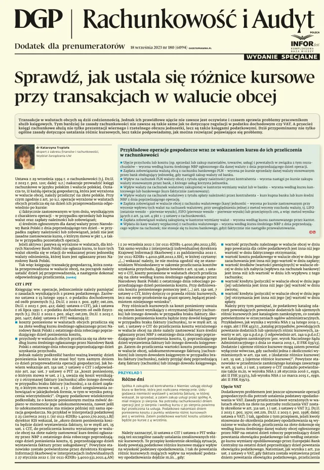 RACHUNKOWOŚĆ I AUDYT - WYDANIE SPECJALNE