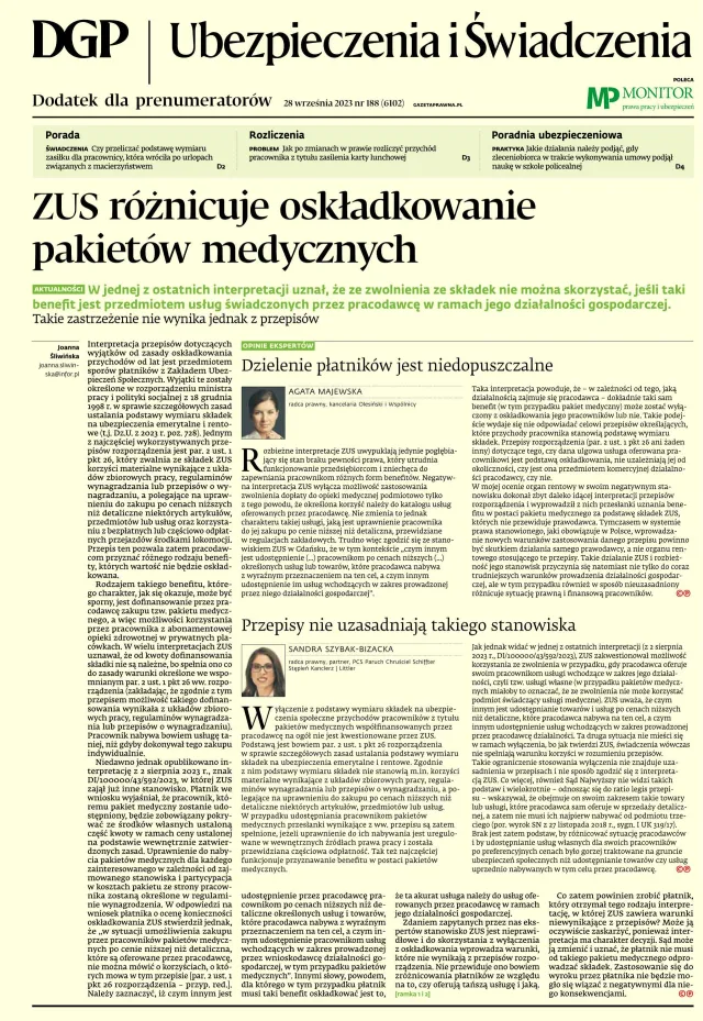 UBEZPIECZENIA I ŚWIADCZENIA