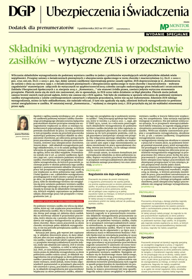 UBEZPIECZENIA I ŚWIADCZENIA - WYDANIE SPECJALNE