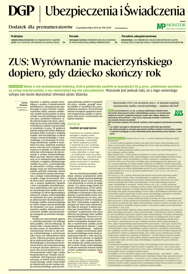 UBEZPIECZENIA I ŚWIADCZENIA