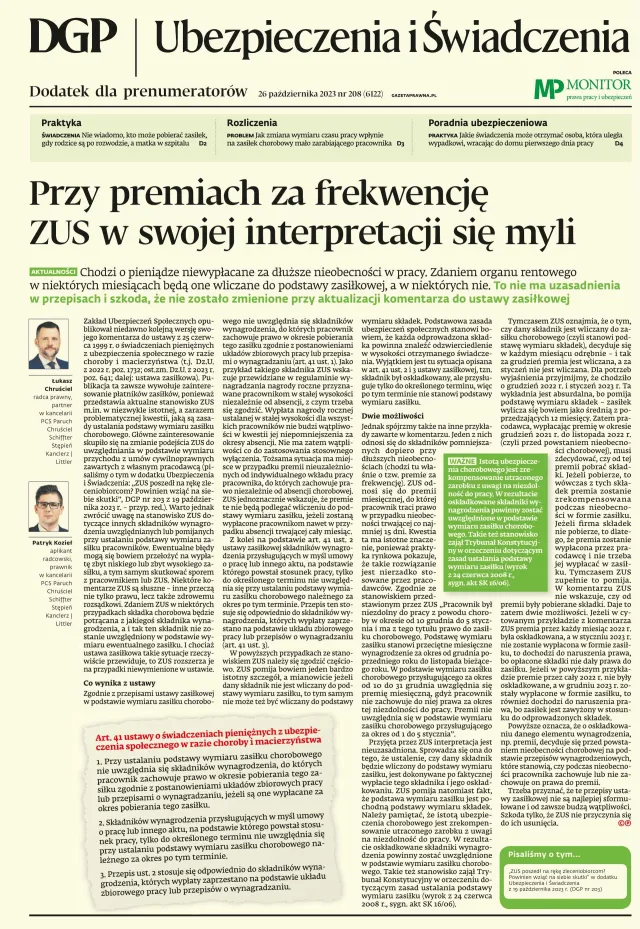 UBEZPIECZENIA I ŚWIADCZENIA