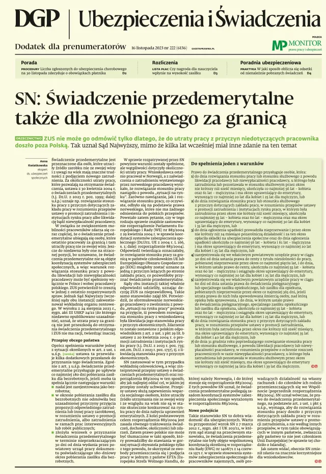 UBEZPIECZENIA I ŚWIADCZENIA