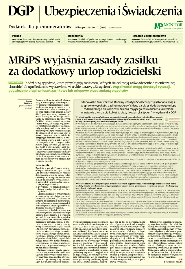 UBEZPIECZENIA I ŚWIADCZENIA