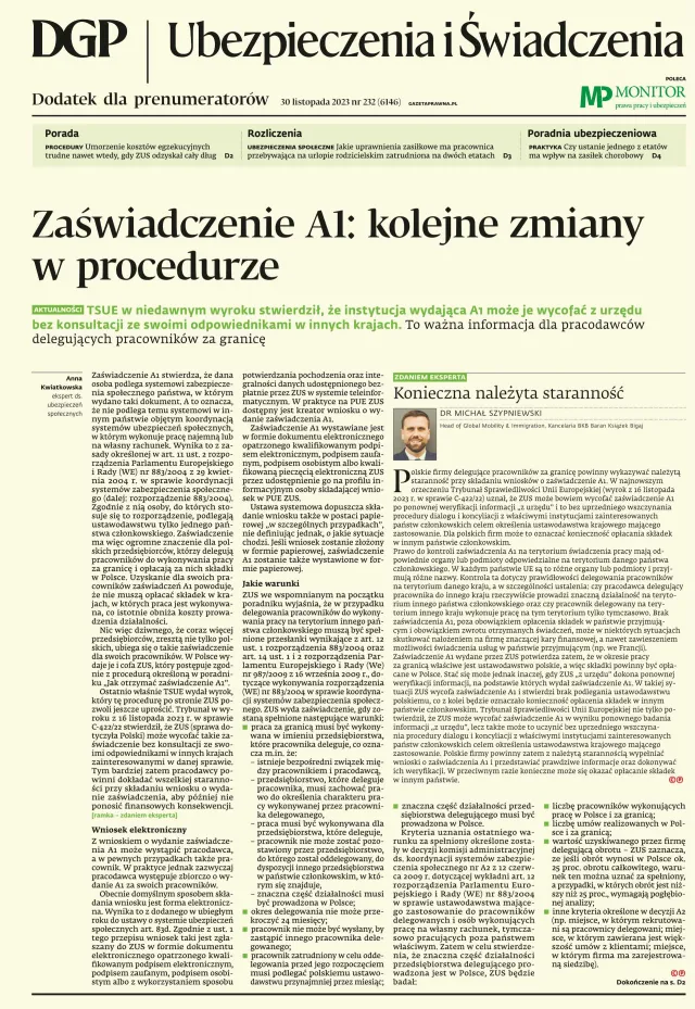 UBEZPIECZENIA I ŚWIADCZENIA