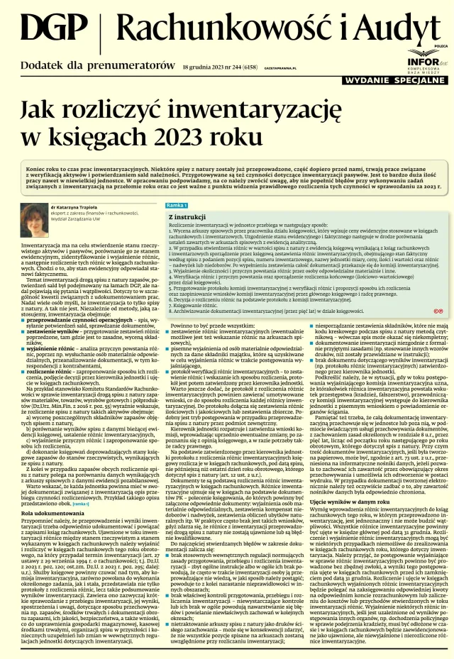 RACHUNKOWOŚĆ I AUDYT - WYDANIE SPECJALNE