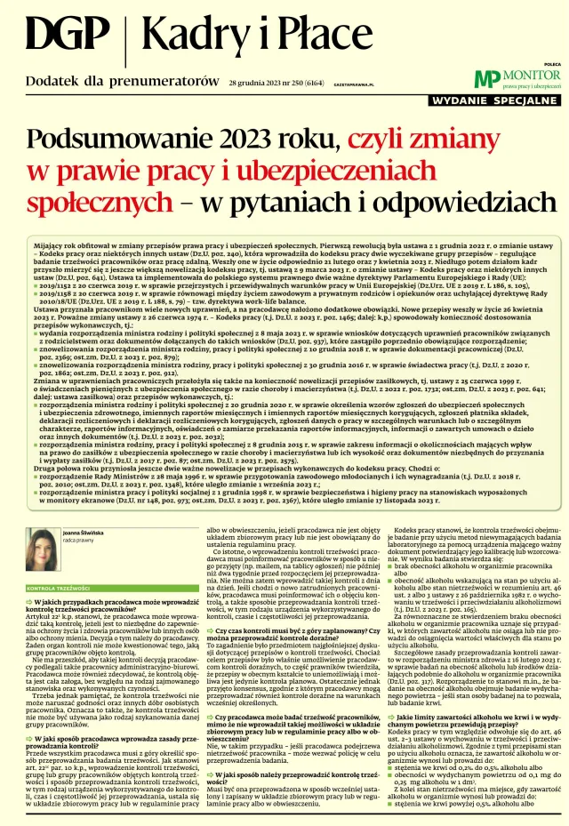 KADRY I PŁACE - WYDANE SPECJALNE