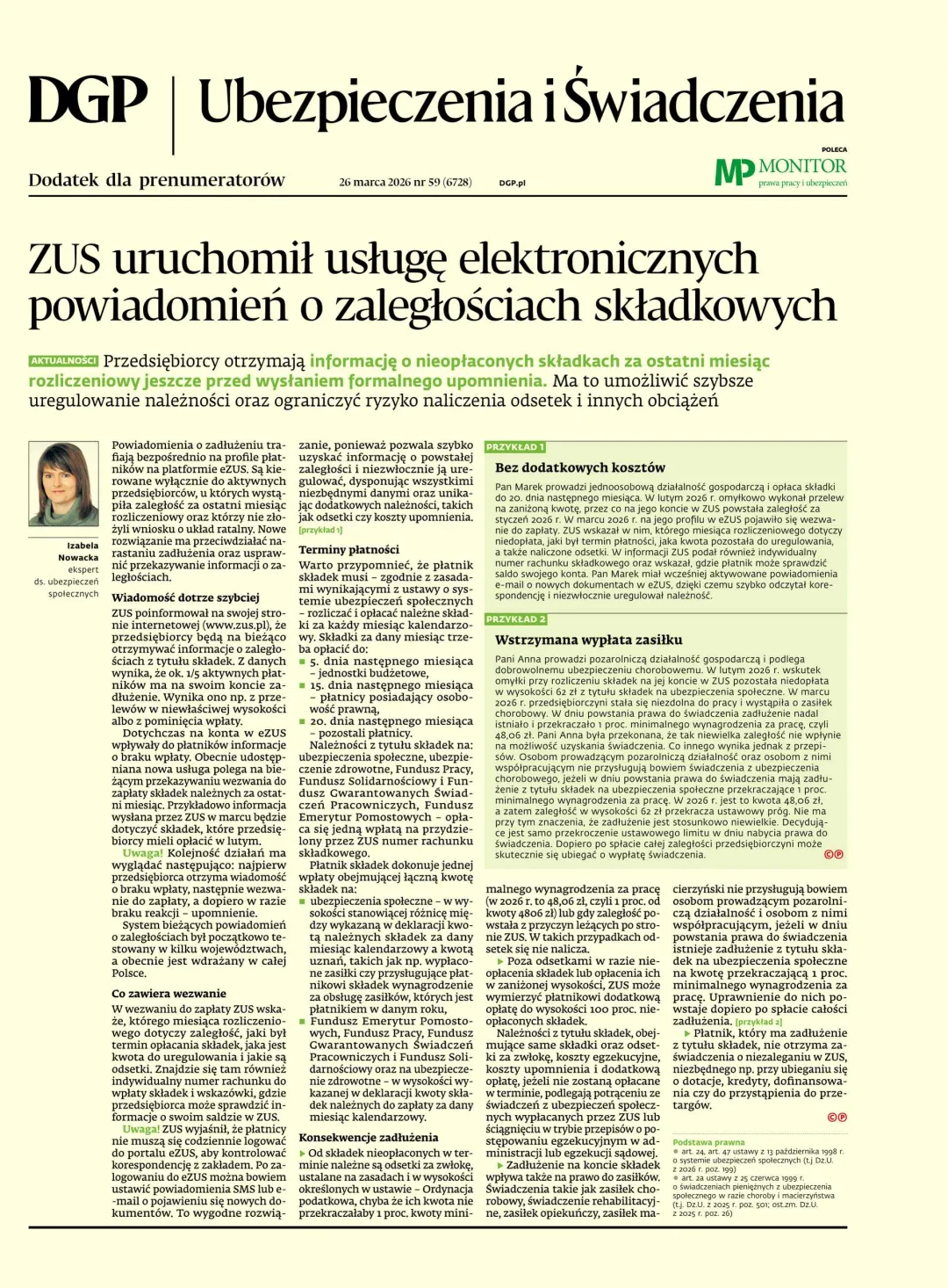 UBEZPIECZENIA I ŚWIADCZENIA