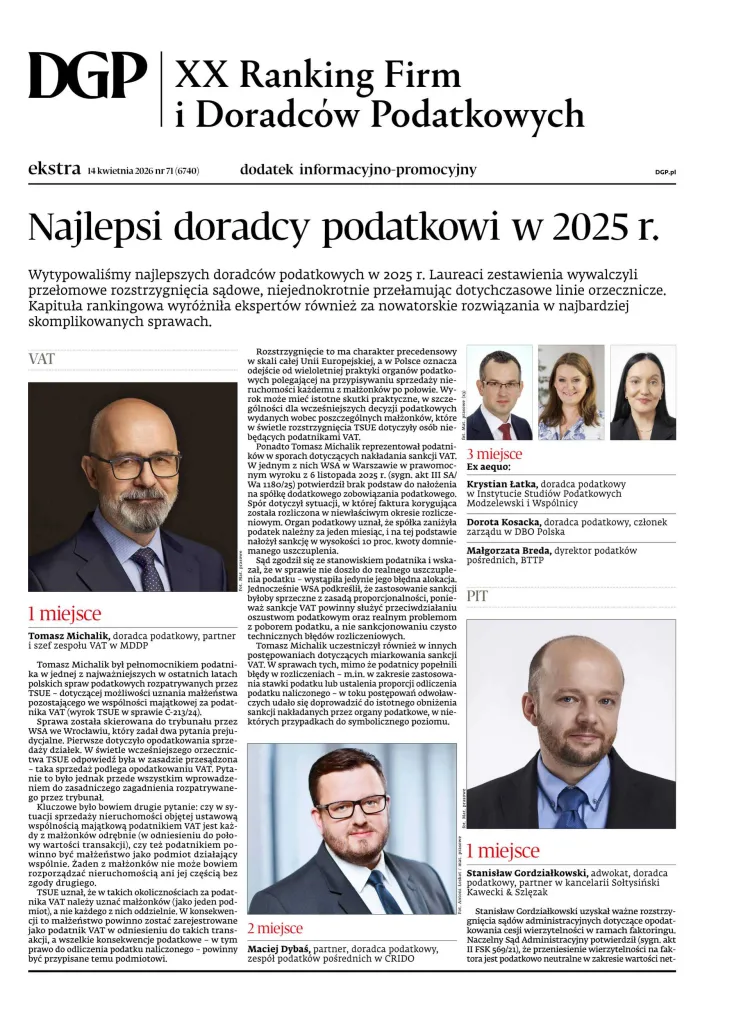 RANKING FIRM I DORADCÓW PODATKOWYCH