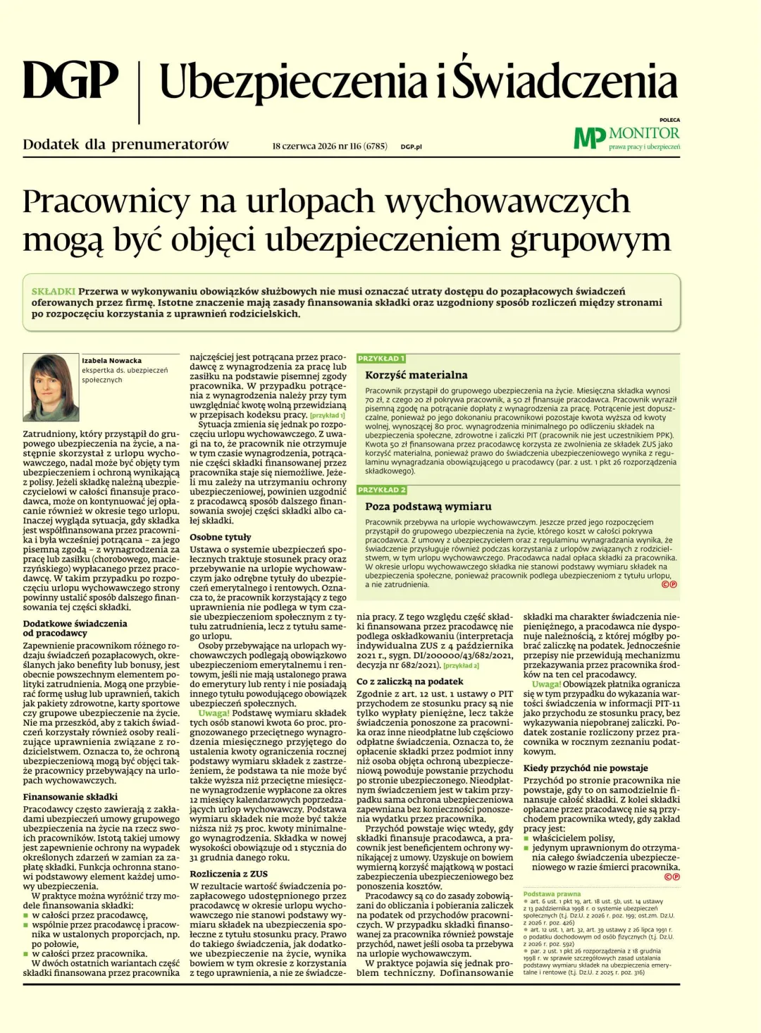UBEZPIECZENIA I ŚWIADCZENIA