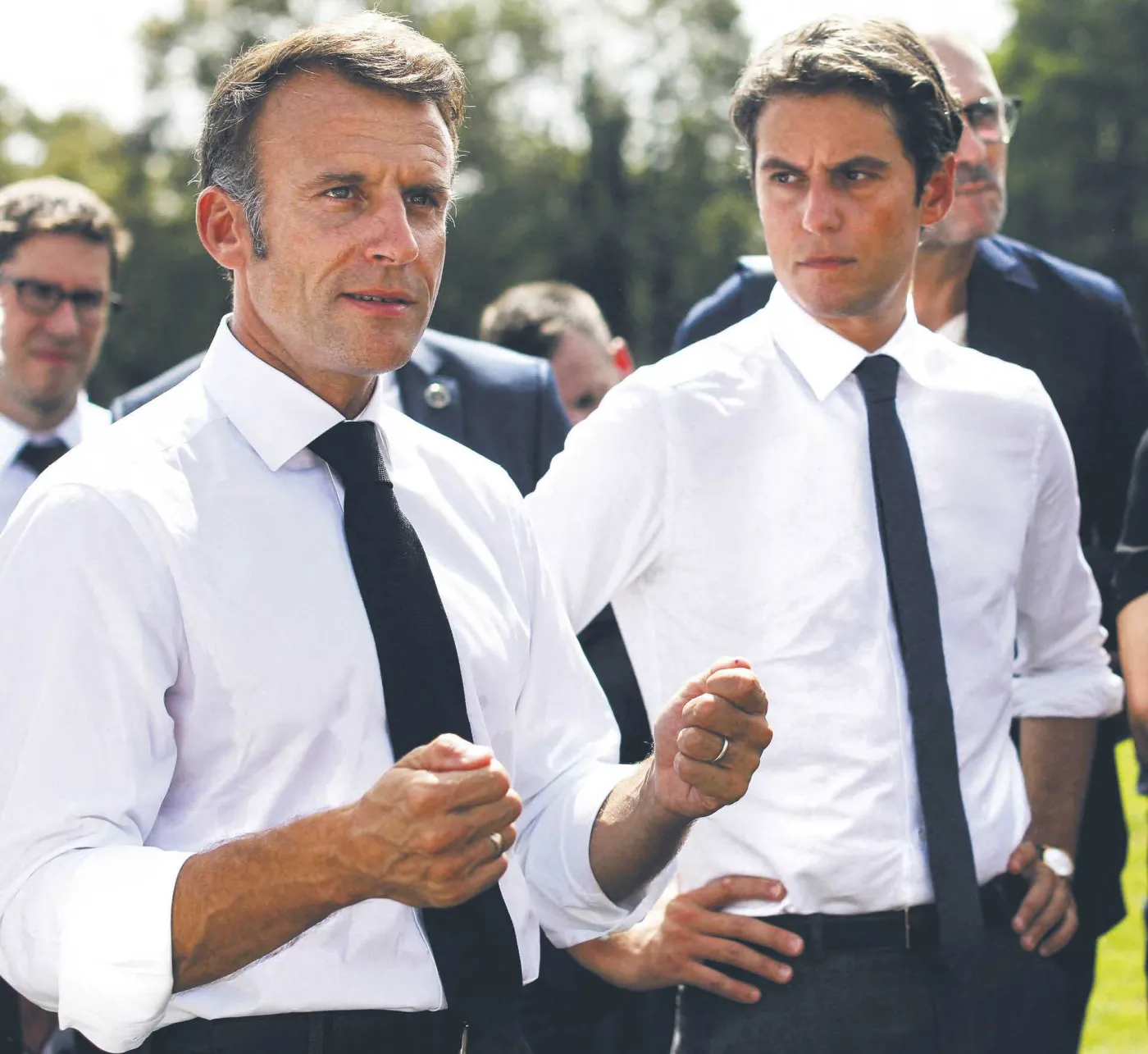 Emmanuel Macron i Gabriel Attal – jeszcze jako minister edukacji (2023 r.)