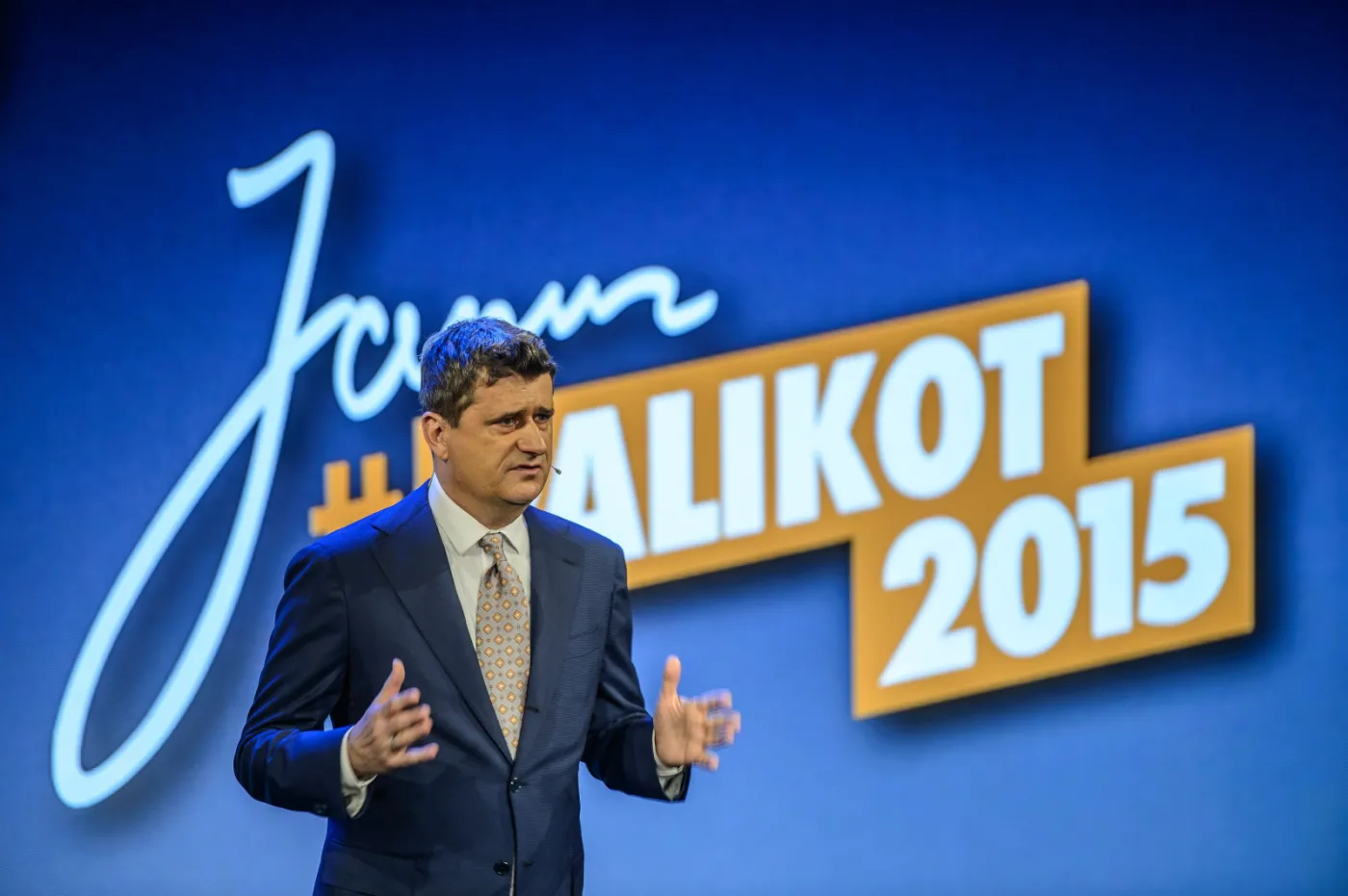 Janusz Palikot podczas konwencji prezydenckiej