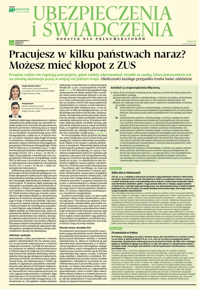 UBEZPIECZENIA I ŚWIADCZENIA