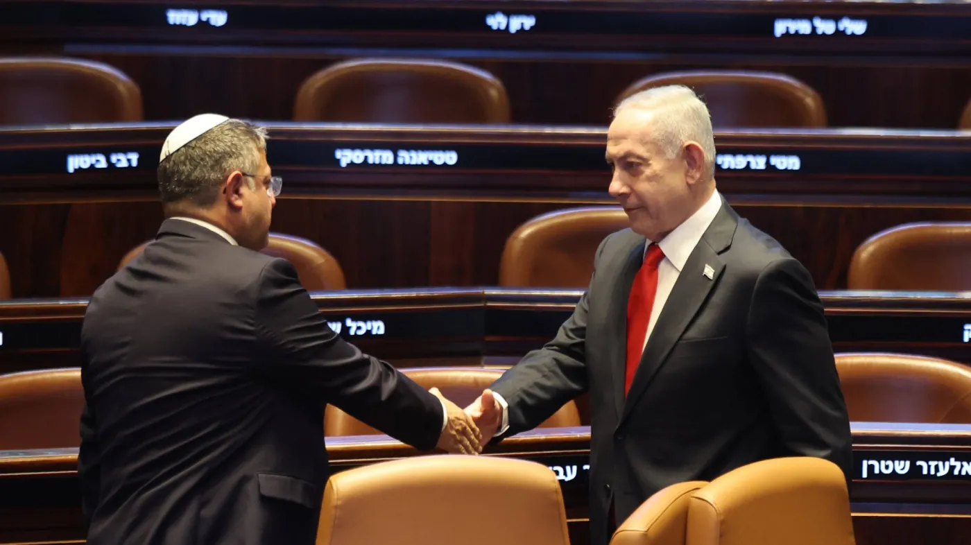 minister bezpieczeństwa narodowego Itamar Ben-Gewir i premier Binjamin Netanjahu - w izraelskiej polityce jest wielu radykałów