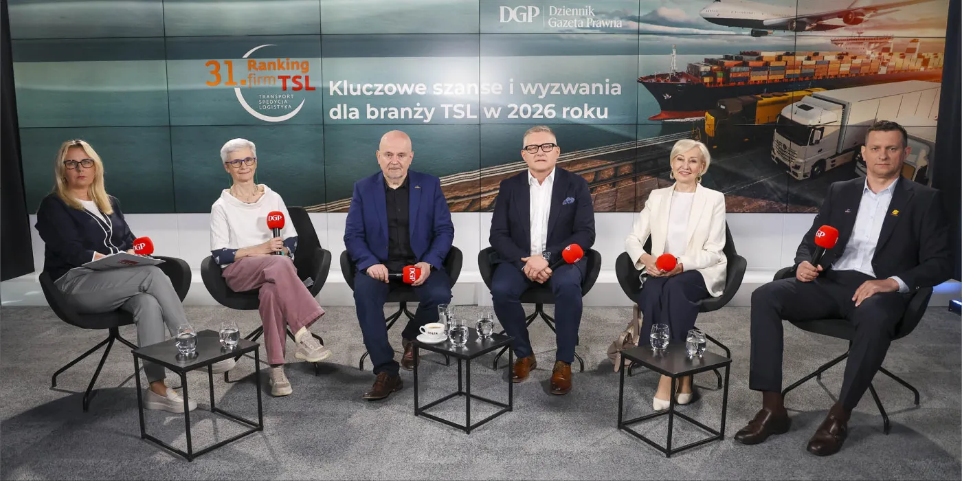 Uczestnicy debaty „Kluczowe szanse i wyzwania dla branży TSL w 2026 roku”