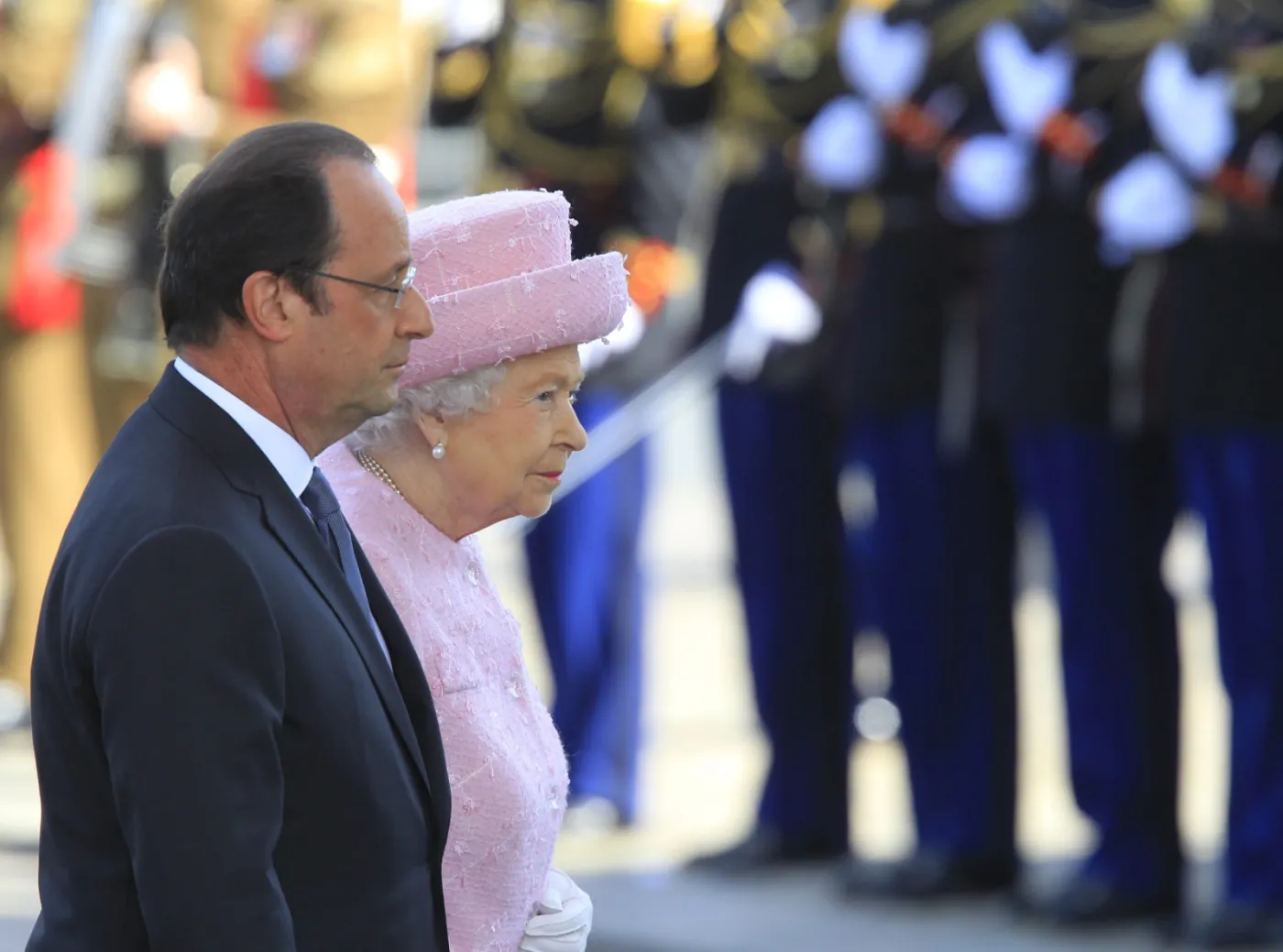 Francois Hollande i królowa Elżbieta II EPA/JACQUES BRINON