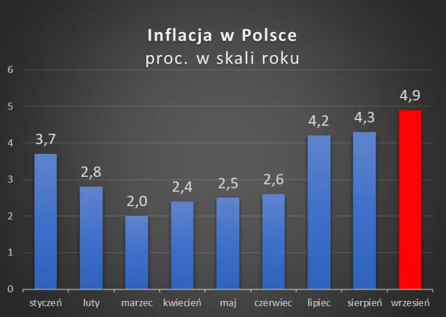 Inflacja będzie jeszcze szła w górę. We wrześniu znaczenie miały zmiany cen żywności i leków