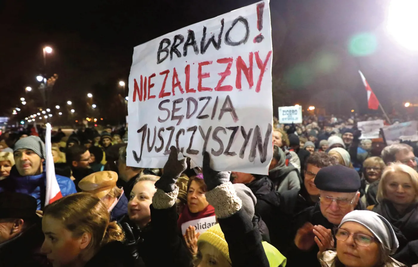 Protest przed Ministerstwem Sprawiedliwości „Robimy to dla wszystkich – solidarnie z sędziami”. Warszawa, 1 grudnia 2019 r.