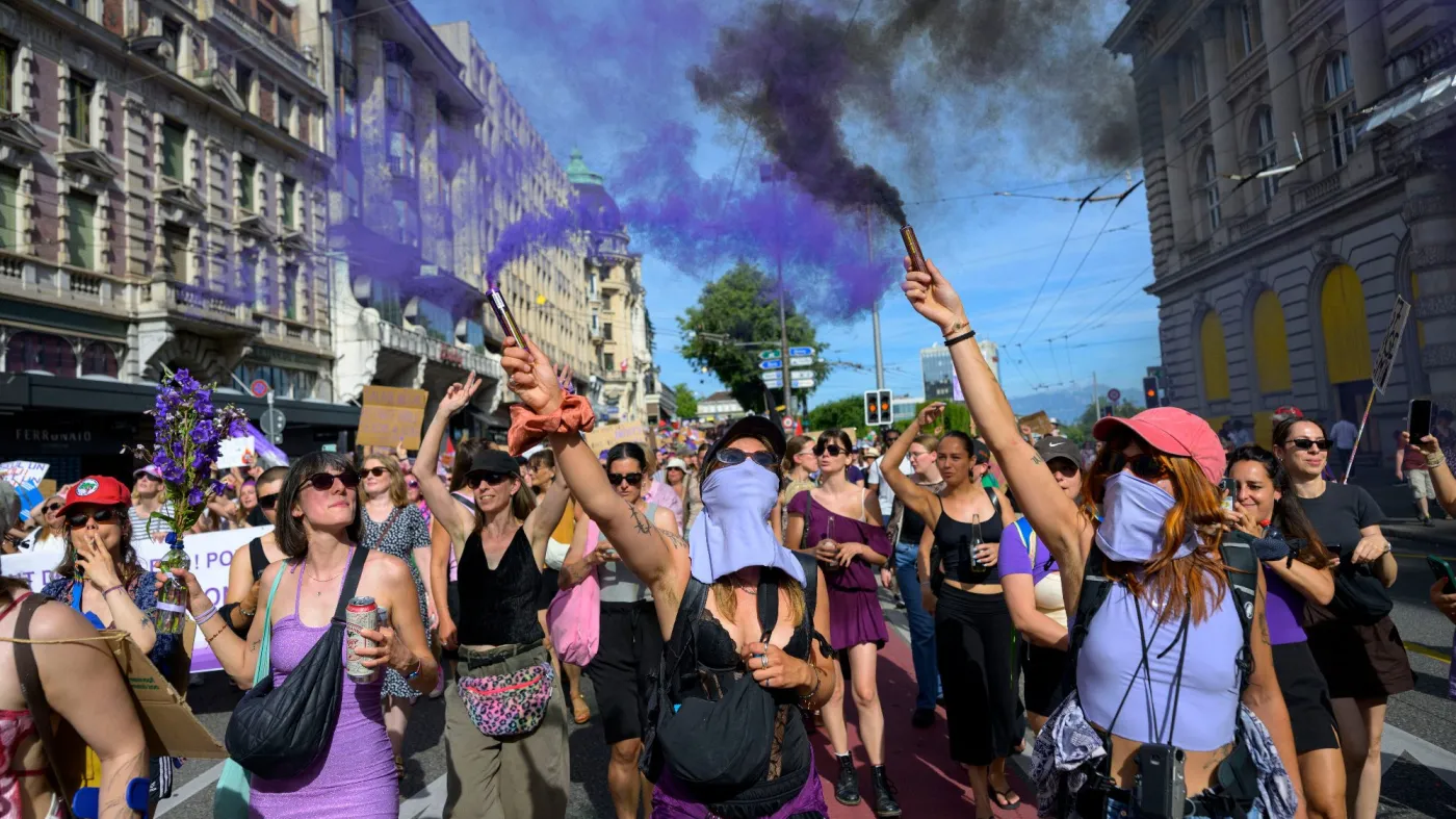 Protest Kobiet w Lozannie G7