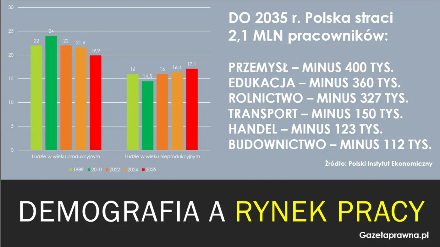 Demografia a rynek pracy (dane: Polski Instytut Ekonomiczny)