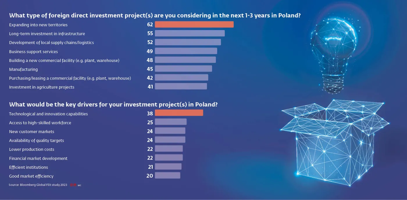 What type of foreign direct investment project(s) are you considering in the next 1-3 years in Poland?