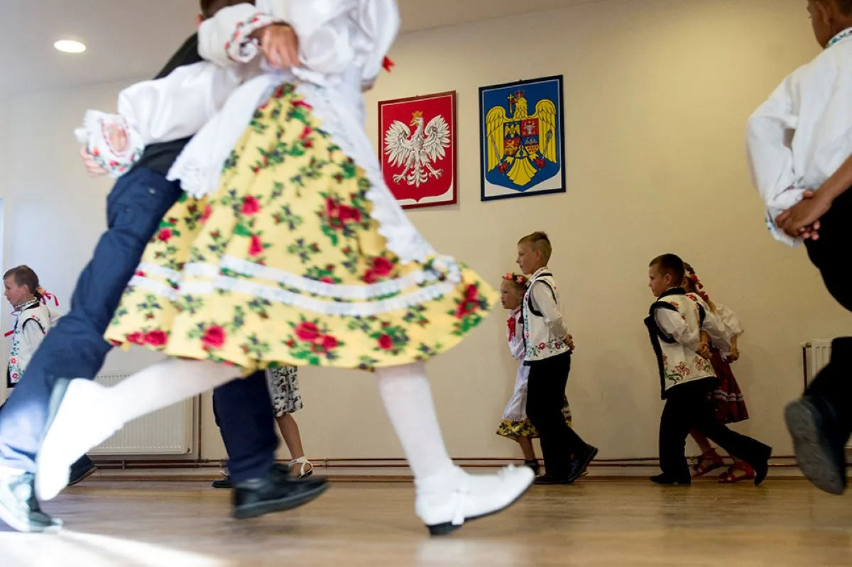 występy Polonii podczas wizyty władz Polski w Bukareszcie w 2016 - wtedy nasze gospodarki startowały z podobnego miejsca