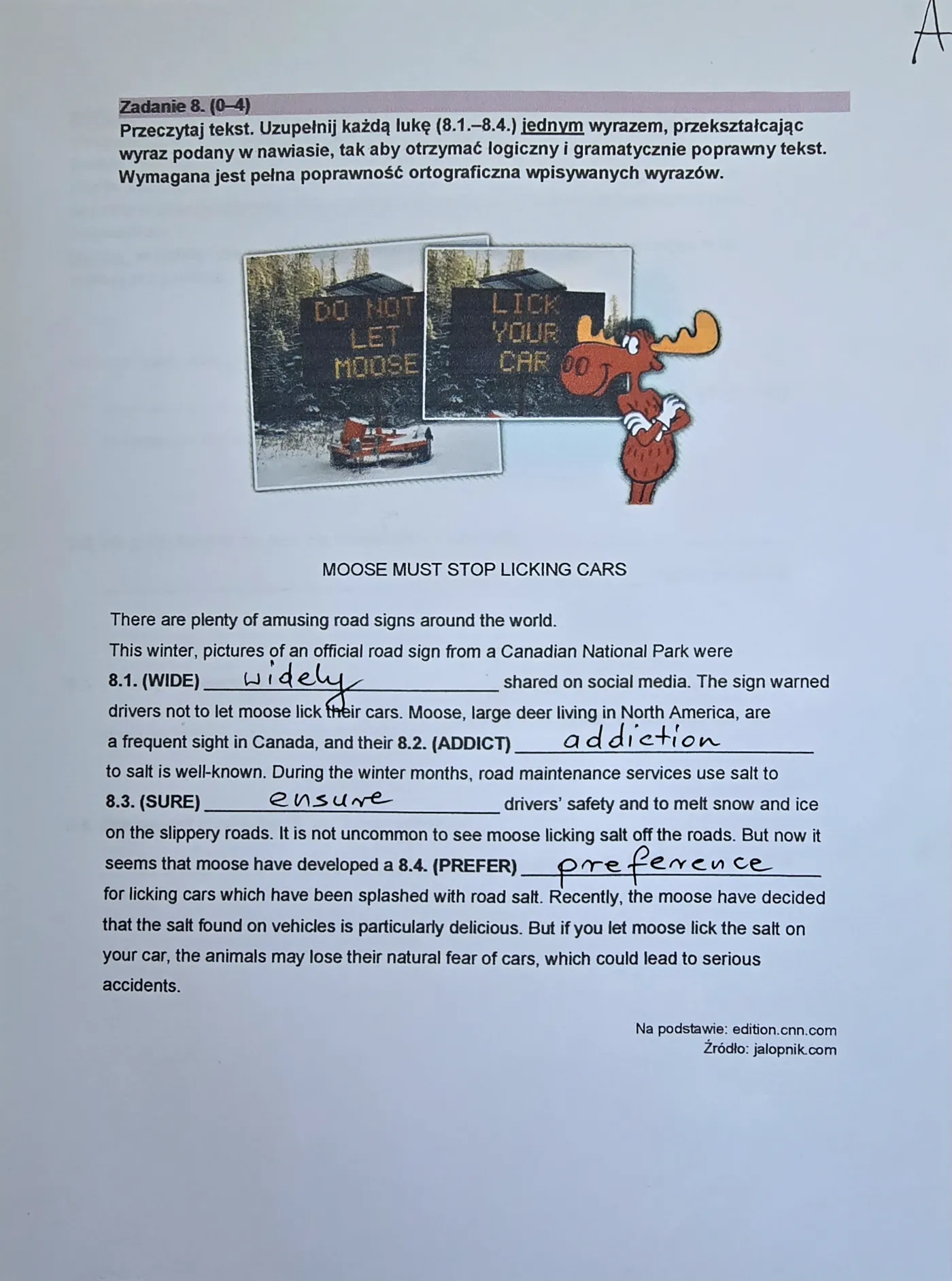 Matura 2024. Język angielski - poziom rozszerzony [ARKUSZE CKE i ODPOWIEDZI]. Zadanie 8