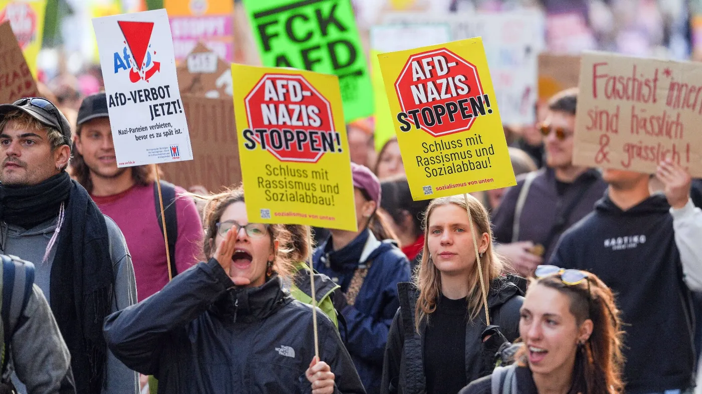 Protesters converge on Erfurt as AfD holds 17th federal party congress