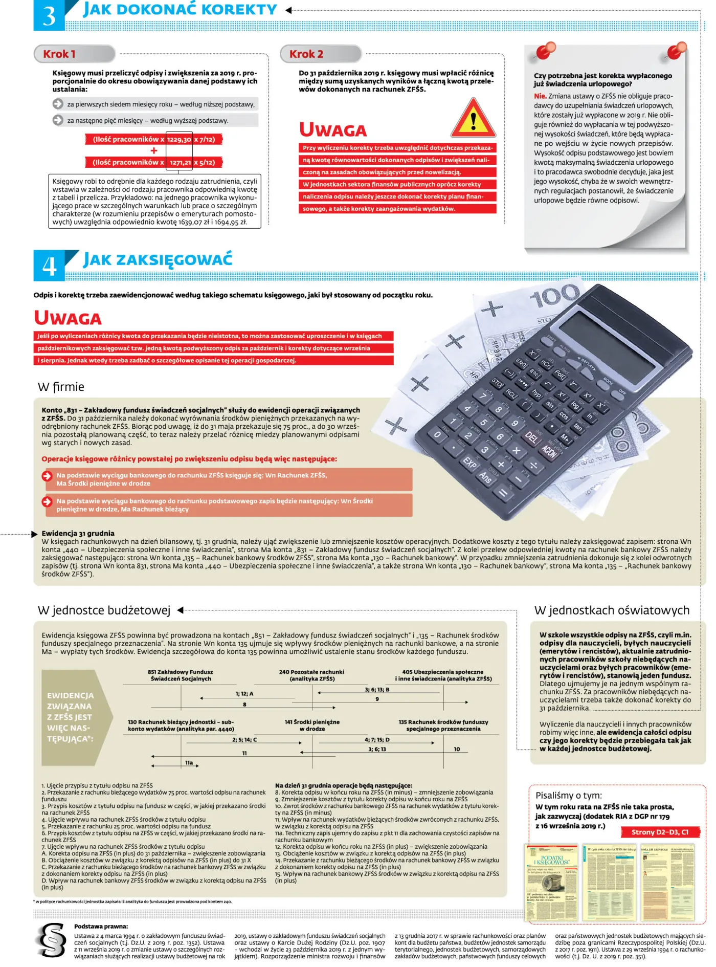 Do 31 października księgowi muszą skorygować ZFŚS