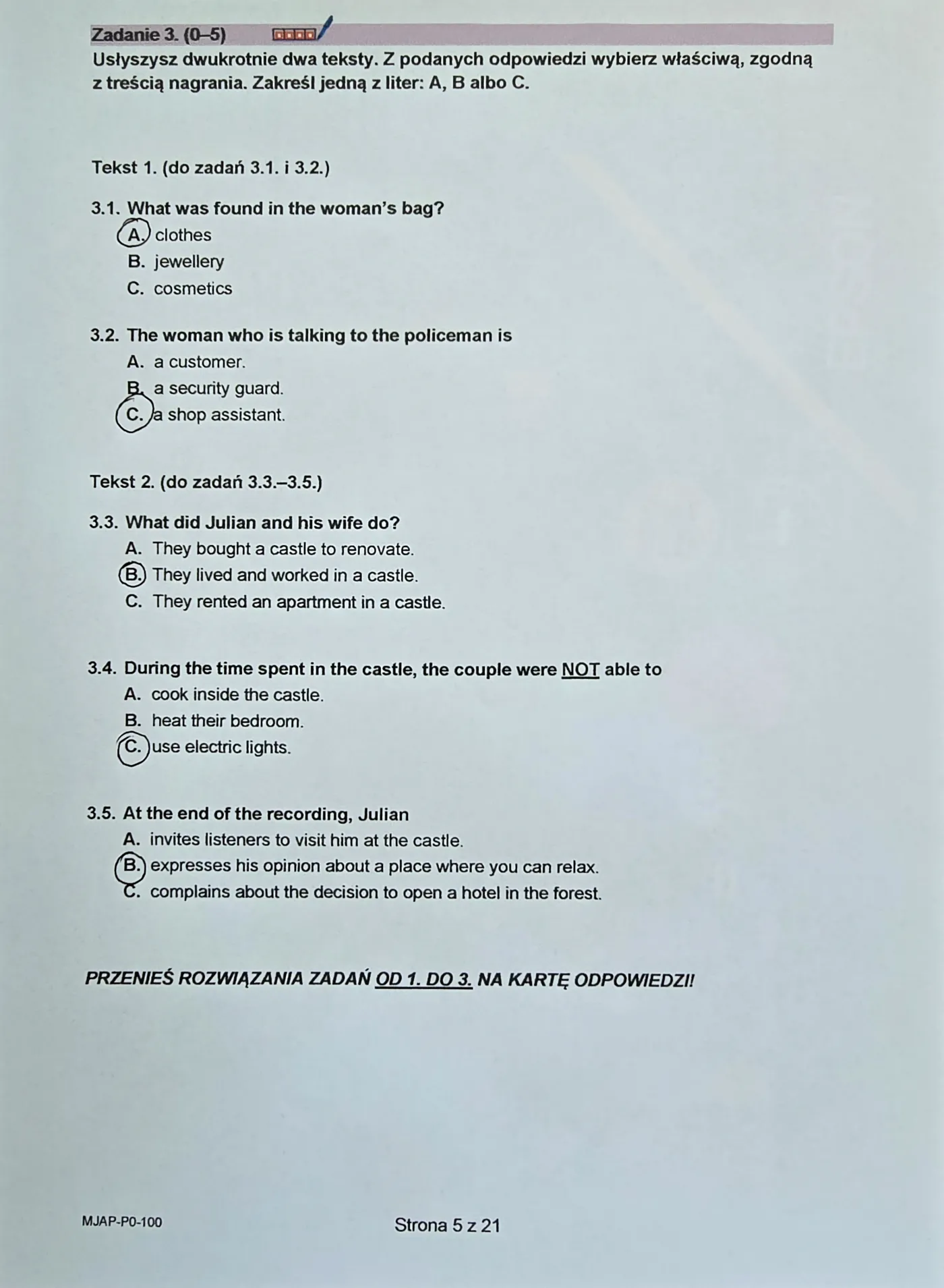 Matura 2024. Angielski na poziomie podstawowym – formuła 2023 – wersja A. Zadanie 3