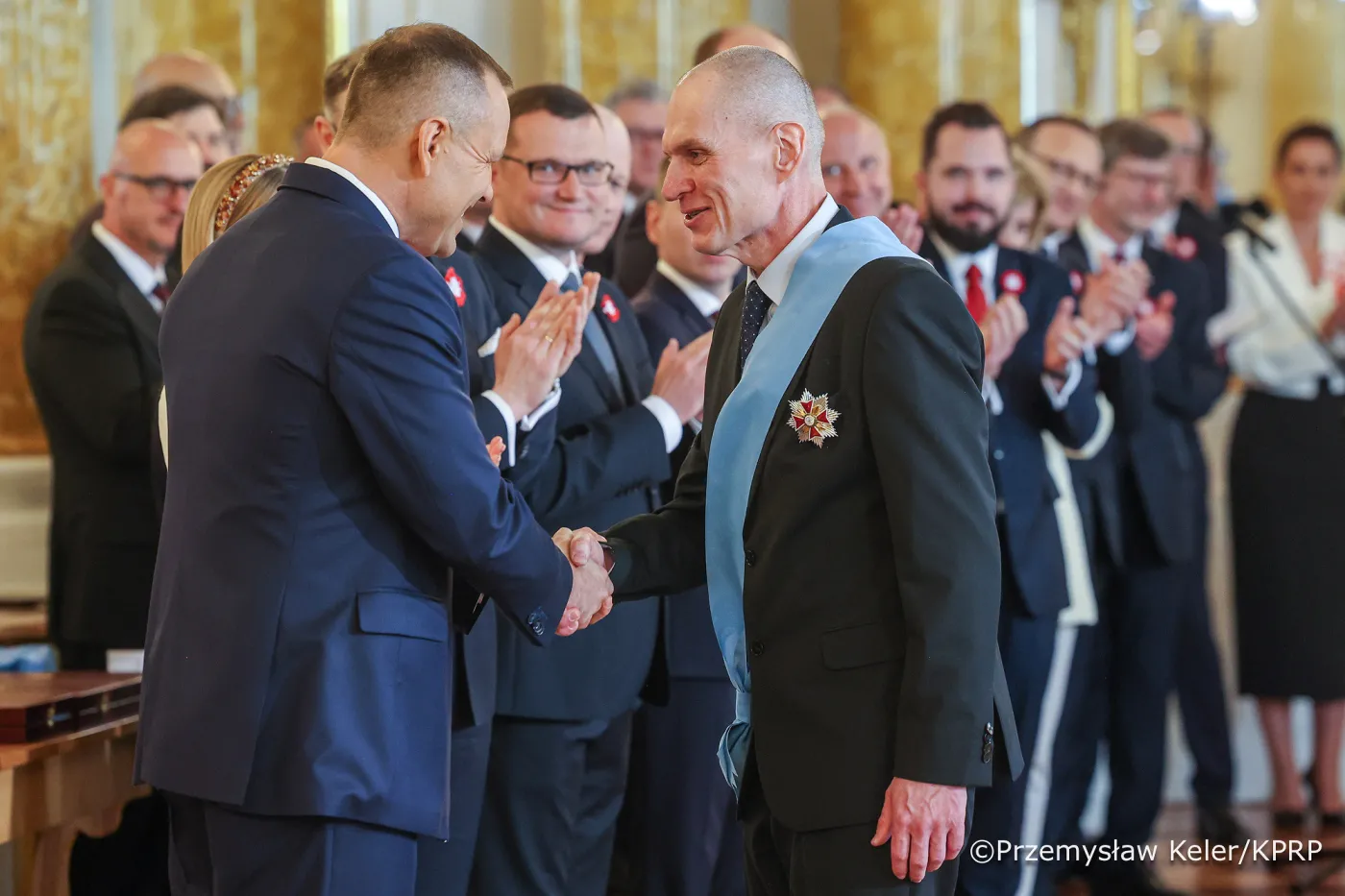 Prezydent Karol Nawrocki wręcza Order Orła Białego Andrzejowi Poczobutowi, 3 maja 2026 r.
