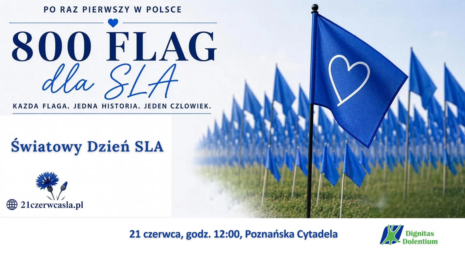 800 błękitnych flag na Światowy Dzień SLA. Historie pisane p