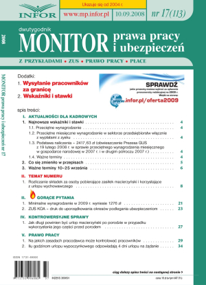 Monitor Prawa Pracy i Ubezpieczeń