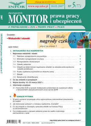 Monitor Prawa Pracy i Ubezpieczeń