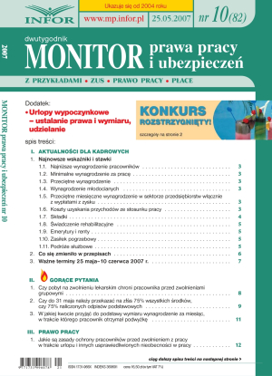 Monitor Prawa Pracy i Ubezpieczeń