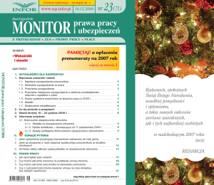 Monitor Prawa Pracy i Ubezpieczeń
