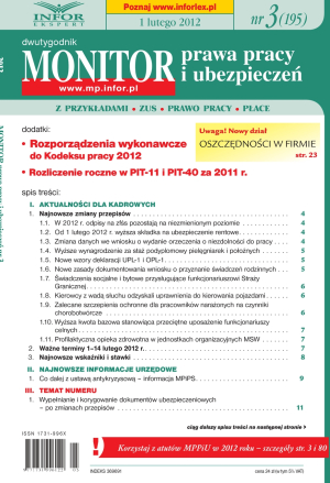 Monitor Prawa Pracy i Ubezpieczeń
