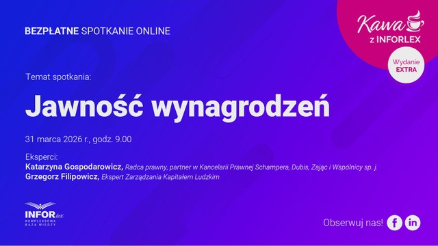 Kawa z INFORLEX. Jawność wynagrodzeń