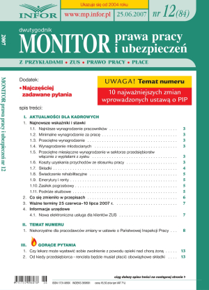 Monitor Prawa Pracy i Ubezpieczeń