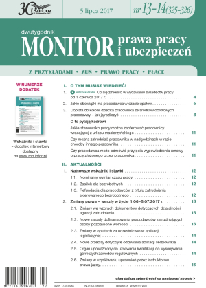 Monitor Prawa Pracy i Ubezpieczeń
