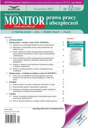 Monitor Prawa Pracy i Ubezpieczeń