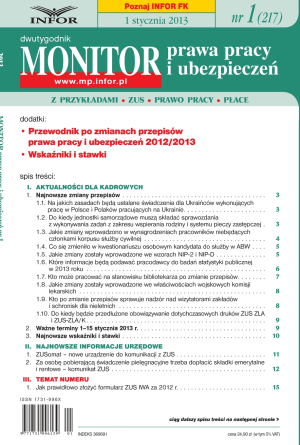 Monitor Prawa Pracy i Ubezpieczeń