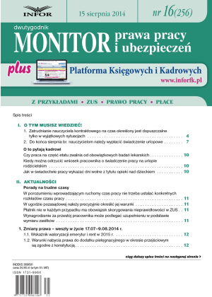Monitor Prawa Pracy i Ubezpieczeń