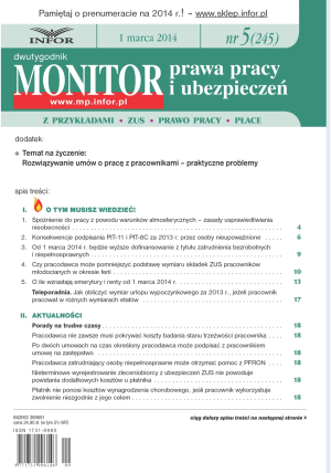 Monitor Prawa Pracy i Ubezpieczeń