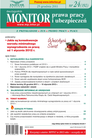 Monitor Prawa Pracy i Ubezpieczeń