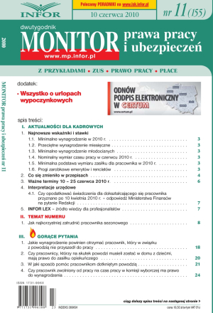 Monitor Prawa Pracy i Ubezpieczeń