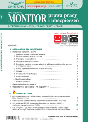 Monitor Prawa Pracy i Ubezpieczeń