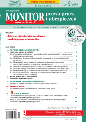 Monitor Prawa Pracy i Ubezpieczeń